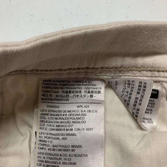 Levis Demi Curve Jeans Womens 27 Ivory Classic Rise Slim Leg Stretch Western - Picture 10 of 16